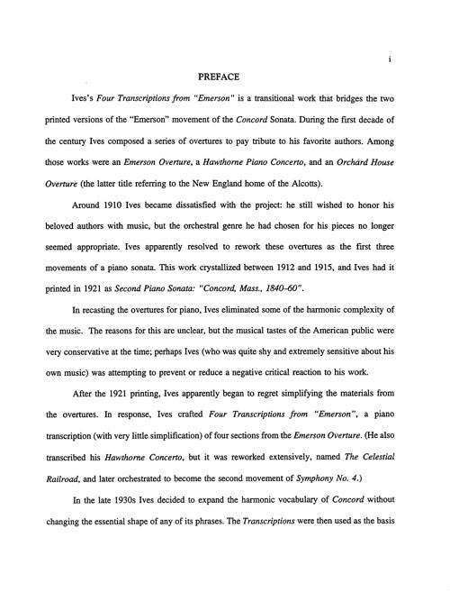 Four Transcriptions from ‘Emerson’
