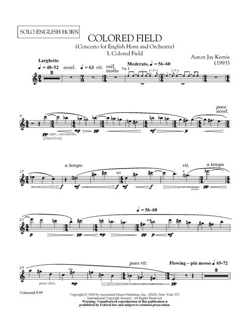 Colored Field (English Horn Concerto)