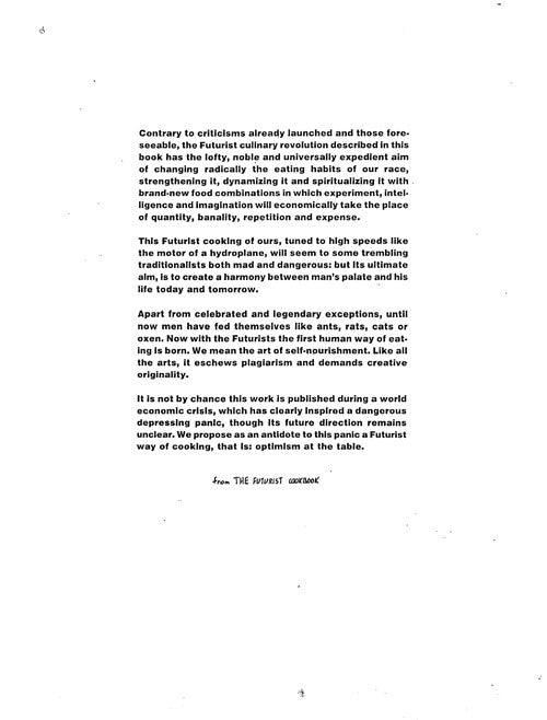 Le Quattro Stagioni dalla Cucina Futurismo (The Four Seasons of Futurist Cuisine)
