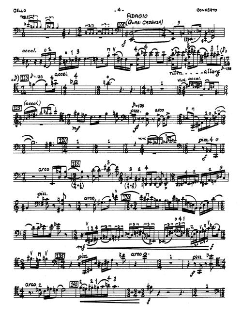 Concerto for Violin, Violoncello, 10 Winds, and Percussion - solo part (cello)