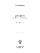 Concerto for Bassoon - piano reduction - Digital (Not Printable)