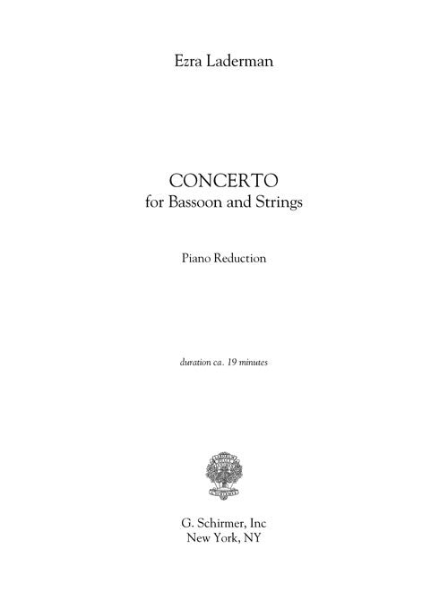 Concerto for Bassoon - piano reduction