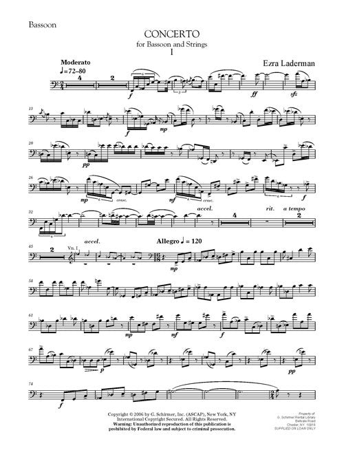 Concerto for Bassoon - solo part (bassoon)