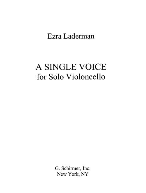 A Single Voice (cello)