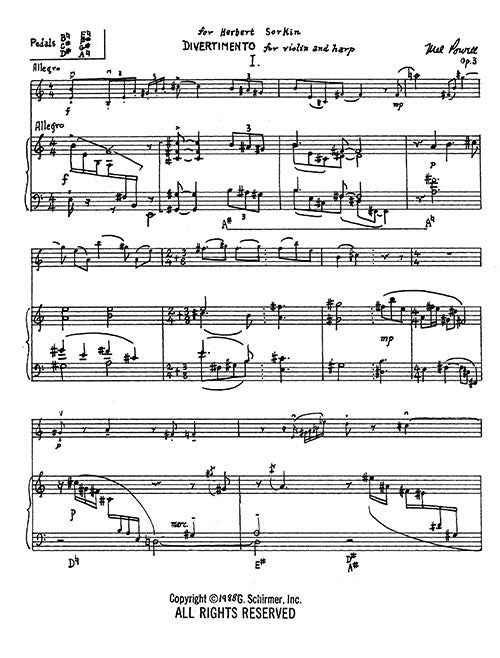 Divertimento for Violin and Harp