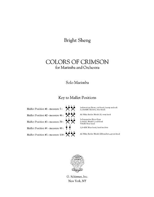 Colors of Crimson, for Marimba and Orchestra