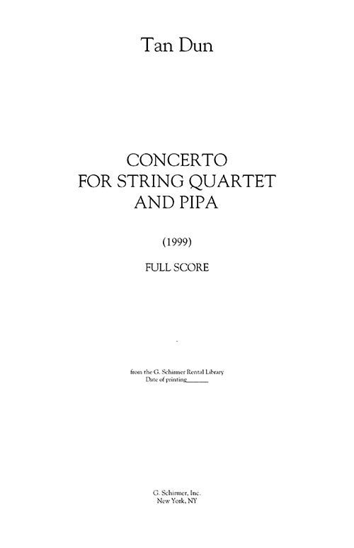 Concerto for String Quartet and Pipa