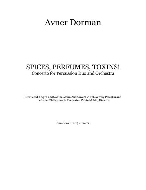 Spices, Perfumes, Toxins! - set of 2 solo parts