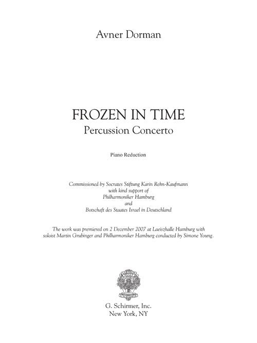 Frozen in Time - piano score only