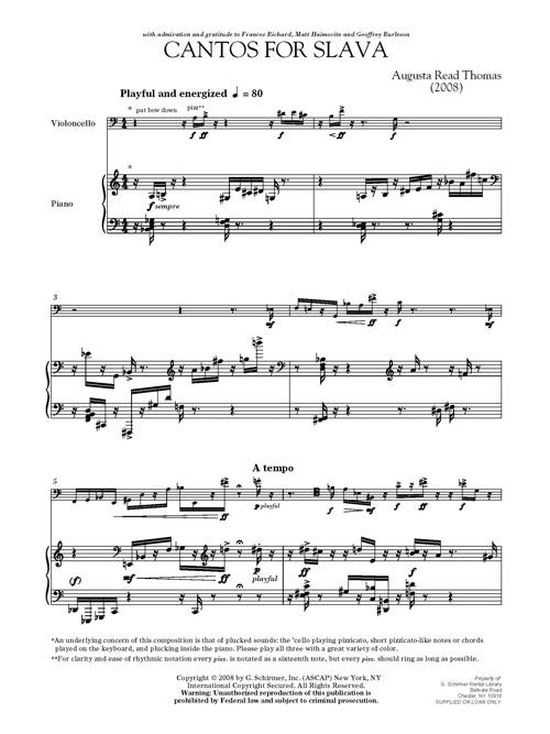Cantos for Slava - for Cello and Piano