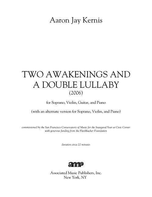 Two Awakenings and a Double Lullaby