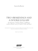 Two Awakenings and a Double Lullaby