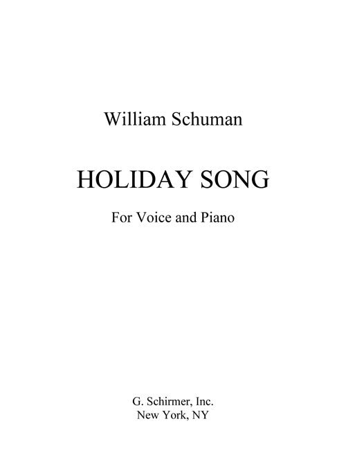 Holiday Song (for voice and piano)