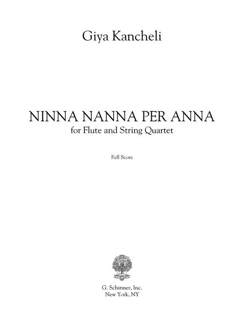 Ninna Nanna Per Anna (flute and string quartet)