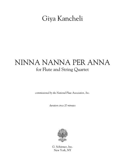 Ninna Nanna Per Anna (flute and string quartet)