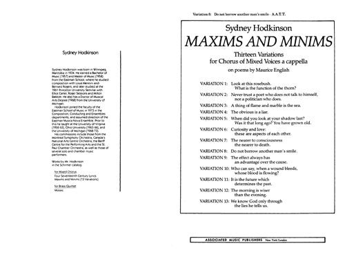 Maxims and Minims, variation 8: Do not borrow another man's smile