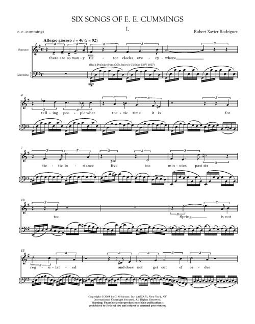 Six Songs of E.E. Cummings (voice, marimba)