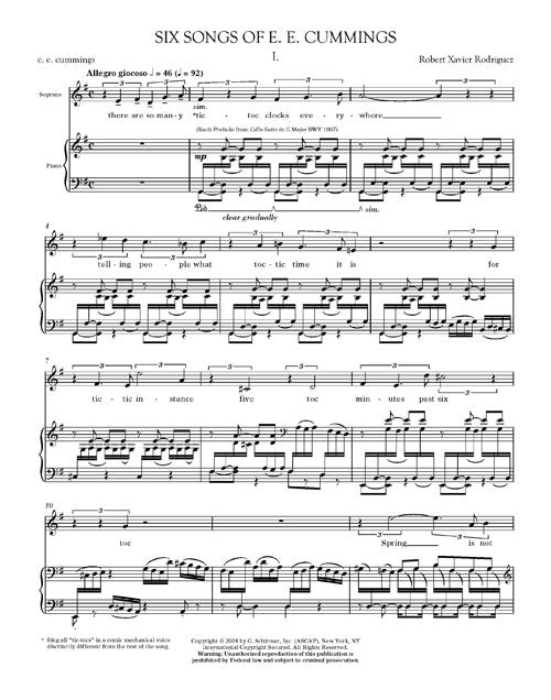 Six Songs of E.E. Cummings (voice, piano)