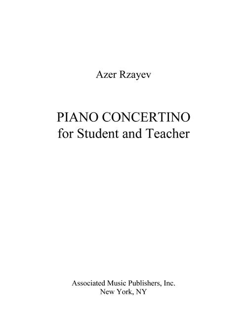 Piano Concertino (for student and teacher)