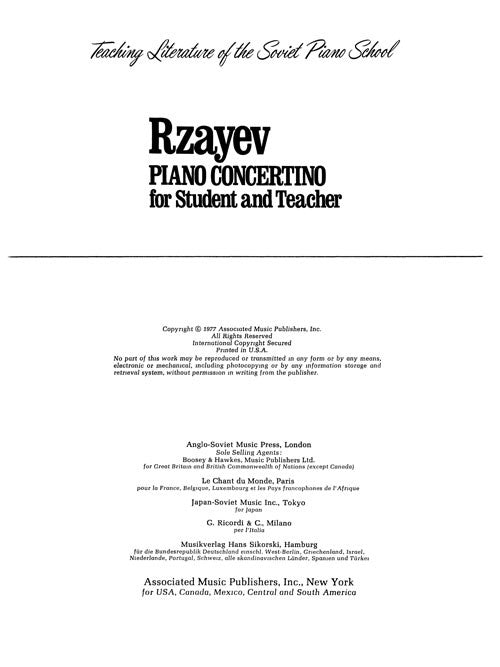 Piano Concertino (for student and teacher)