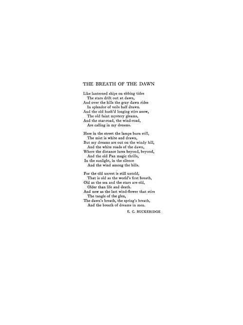 The Breath of the Dawn for high voice