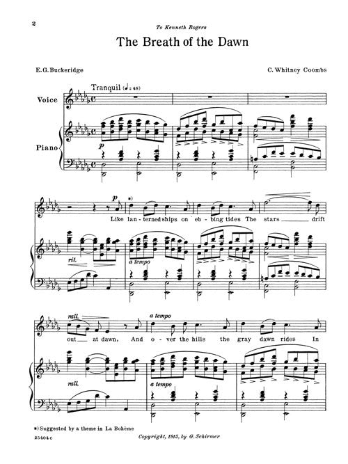 The Breath of the Dawn for high voice