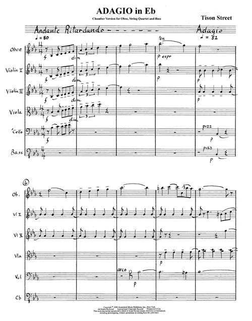 Adagio in E-Flat - for Oboe, String Quartet and Bass