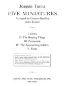 Five Miniatures, for concert band - score