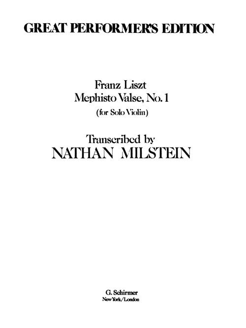 Mephisto Valse, No. 1 for solo violin