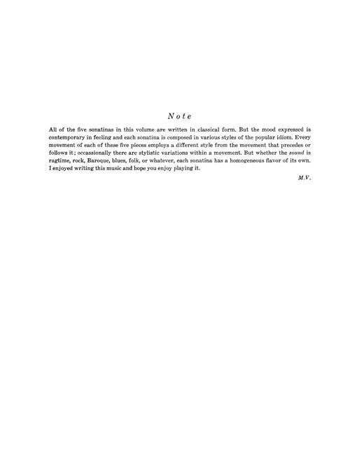Five Sonatinas for Piano