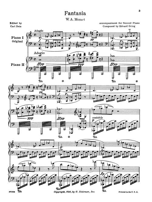 Accompaniments for a Second Piano to Mozart's Fantasia and Sonata (K. 475 and 457)