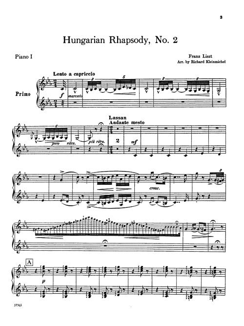 Hungarian Rhapsody No. 2 for 2 pianos, 8 hands