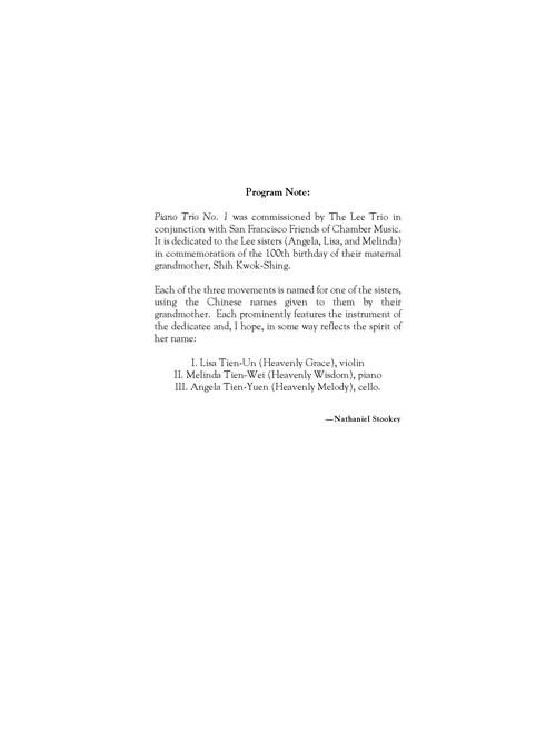Piano Trio No. 1
