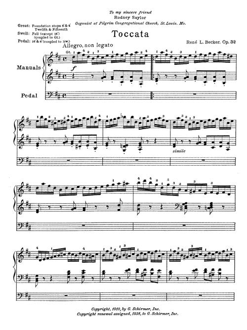 Toccata in D for Organ, op.32