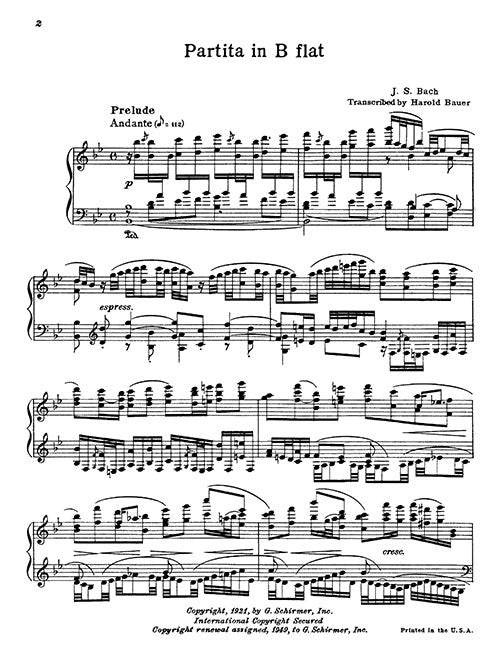 Partita No. 1 in B-flat (BWV 825) arr. Bauer