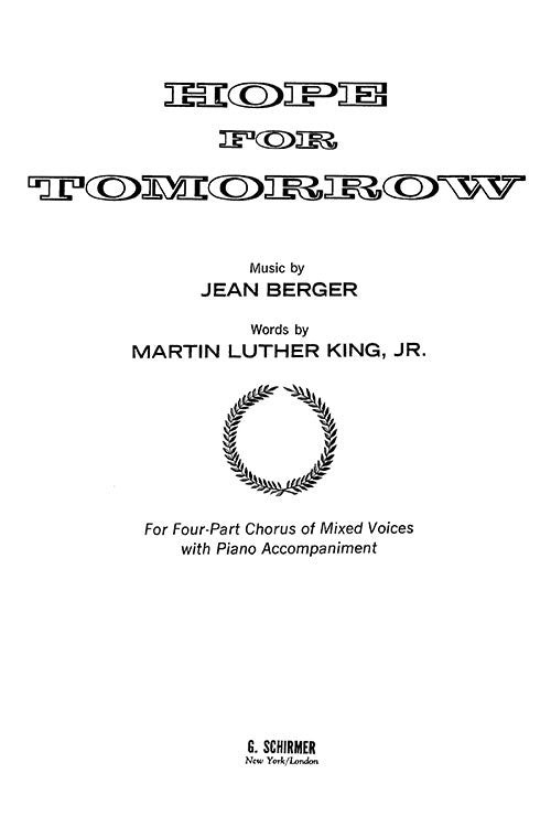 Hope for Tomorrow (SATB)