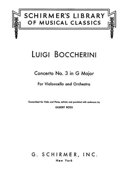 Cello Concerto No. 3 in G Major (arr. for viola)