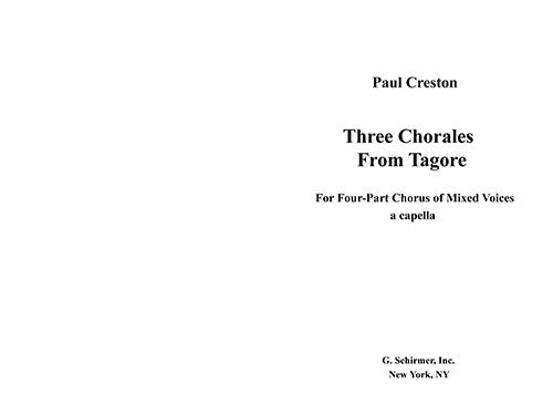 Three Chorales from Tagore