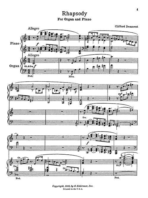 Rhapsody for Organ and Piano