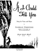 If I Could Tell You - vocal score - medium voice