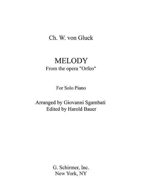 Melodie (arr. Sgambati/ed. Bauer)