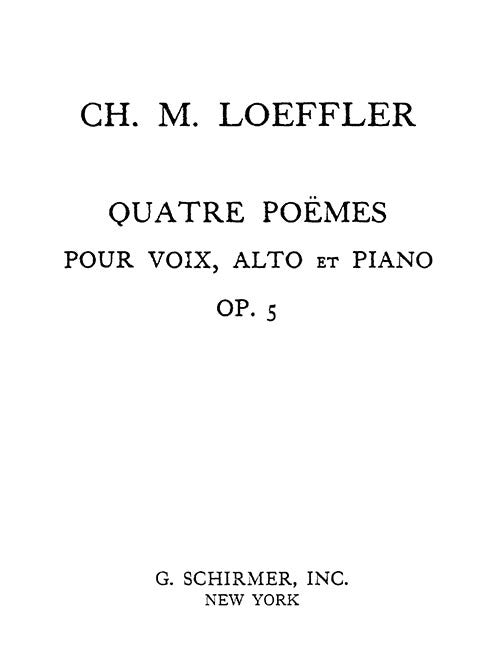 Quatre Poemes (Four Poems), Op. 5 - extra vocal score