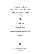 Quatre Poemes (Four Poems), Op. 5 - set (one vocal score and viola part)