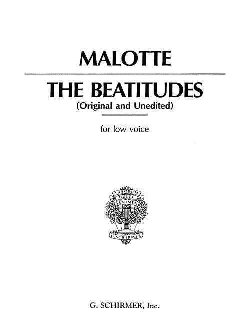 The Beatitudes - vocal score - low voice