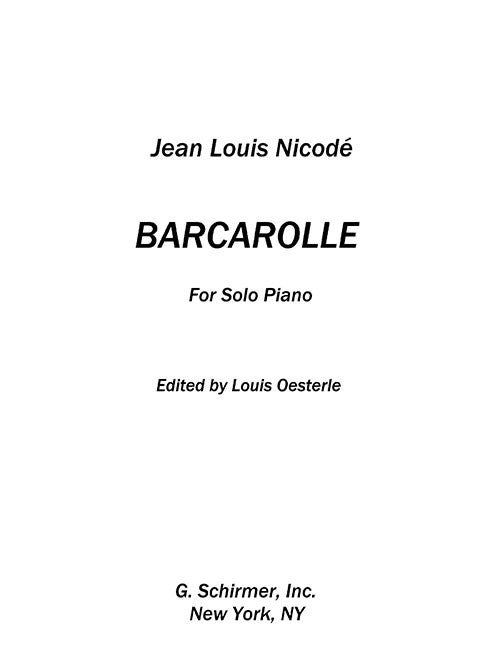 Barcarolle, Op. 13 No. 3