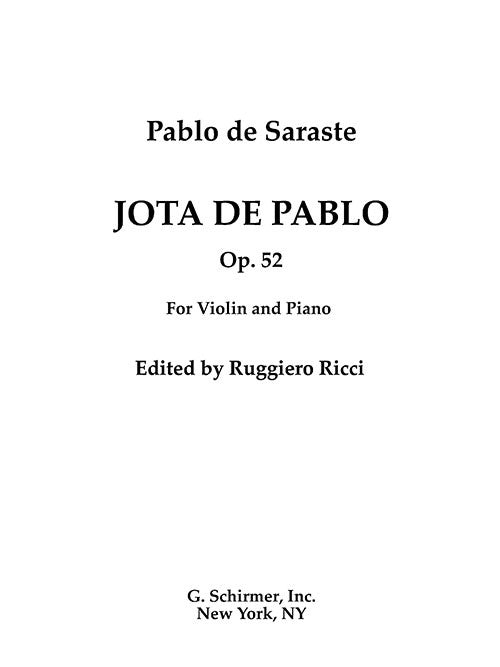 Jota de Pablo, for violin and piano