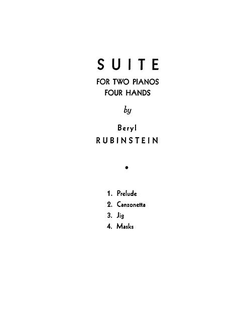 Suite for Two Pianos, Four Hands