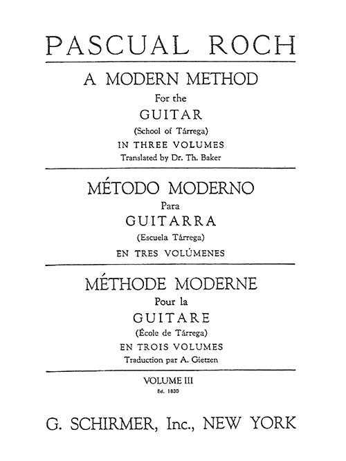 A Modern Method for the Guitar - Volume 3