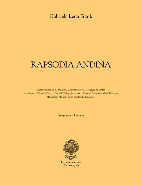 Rapsodia Andina for flute, harp, viola and cello