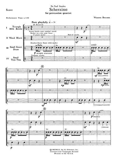 Scherzino from "Three Pieces for Percussion Quartet"